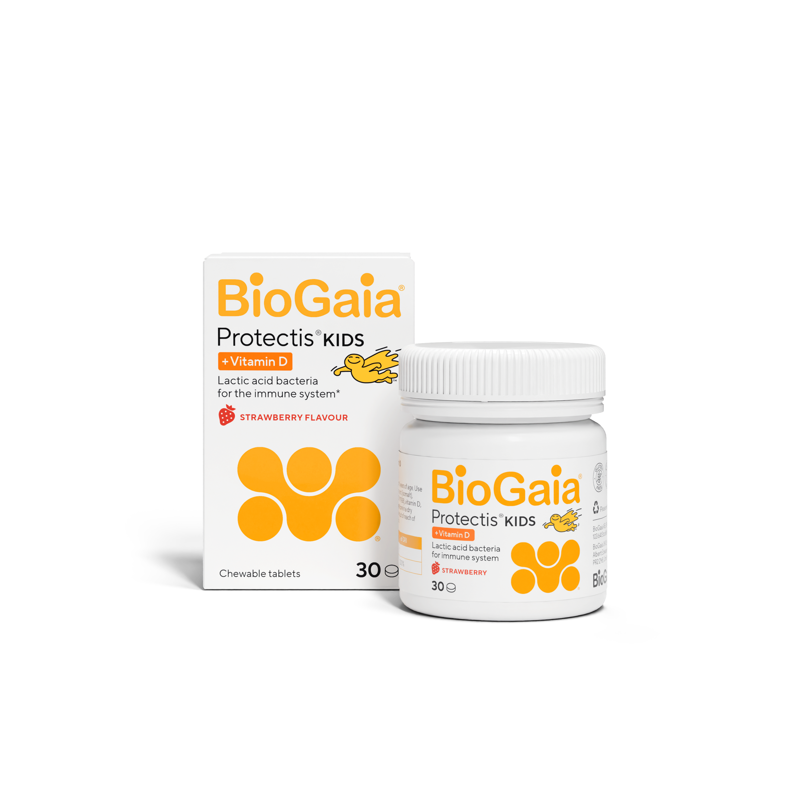 BioGaia Protectis Strawberry Kids Tablets 30s with Vitamin D